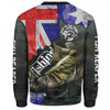 Australia Fishing Sweatshirt - Bad To The Bone Fishing Australia Flag Vintage Sweatshirt