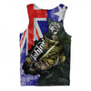 Australia Fishing Men Singlet - Bad To The Bone Fishing Australia Flag Vintage Men Singlet