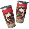 Redcliffe Dolphins Tumbler - Merry Christmas Our Beloved Team With Aboriginal Dot Art Pattern