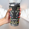 Penrith Panthers Tumbler - Merry Christmas Our Beloved Team With Aboriginal Dot Art Pattern (Black)