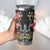 Penrith Panthers Tumbler - Merry Christmas Our Beloved Team With Aboriginal Dot Art Pattern (Black)