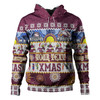 Manly Warringah Sea Eagles Christmas Aboriginal Custom Hoodie - Indigenous Knitted Ugly Xmas Style Hoodie