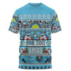 Cronulla-Sutherland Sharks Christmas Aboriginal Custom T-shirt - Indigenous Knitted Ugly Xmas Style T-shirt