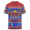 Newcastle Knights Christmas Aboriginal Custom T-shirt - Indigenous Knitted Ugly Xmas Style T-shirt