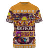 Brisbane Broncos Christmas Aboriginal Custom T-shirt - Indigenous Knitted Ugly Xmas Style T-shirt