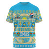 Gold Coast Titans Christmas Aboriginal Custom T-shirt - Indigenous Knitted Ugly Xmas Style T-shirt