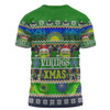 Canberra Raiders Christmas Aboriginal Custom T-shirt - Indigenous Knitted Ugly Xmas Style T-shirt