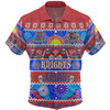 Newcastle Knights Christmas Aboriginal Custom Hawaiian Shirt - Indigenous Knitted Ugly Xmas Style Hawaiian Shirt