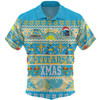 Gold Coast Titans Christmas Aboriginal Custom Hawaiian Shirt - Indigenous Knitted Ugly Xmas Style Hawaiian Shirt