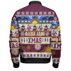 Manly Warringah Sea Eagles Christmas Aboriginal Custom Bomber Jacket - Indigenous Knitted Ugly Xmas Style Bomber Jacket