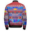 Newcastle Knights Christmas Aboriginal Custom Bomber Jacket - Indigenous Knitted Ugly Xmas Style Bomber Jacket