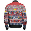 Sydney Roosters Christmas Aboriginal Custom Bomber Jacket - Indigenous Knitted Ugly Xmas Style Bomber Jacket