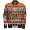 Wests Tigers Christmas Aboriginal Custom Bomber Jacket - Indigenous Knitted Ugly Xmas Style Bomber Jacket