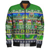 Canberra Raiders Christmas Aboriginal Custom Bomber Jacket - Indigenous Knitted Ugly Xmas Style Bomber Jacket