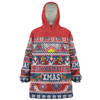 Sydney Roosters Christmas Aboriginal Custom Snug Hoodie - Indigenous Knitted Ugly Xmas Style Snug Hoodie