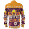 Brisbane Broncos Christmas Aboriginal Custom Long Sleeve Shirt - Indigenous Knitted Ugly Xmas Style Long Sleeve Shirt