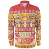 Redcliffe Dolphins Christmas Aboriginal Custom Long Sleeve Shirt - Indigenous Knitted Ugly Xmas Style Long Sleeve Shirt