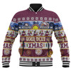 Manly Warringah Sea Eagles Christmas Aboriginal Custom Baseball Jacket - Indigenous Knitted Ugly Xmas Style Baseball Jacket