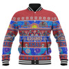 Newcastle Knights Christmas Aboriginal Custom Baseball Jacket - Indigenous Knitted Ugly Xmas Style Baseball Jacket