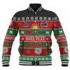 South Sydney Rabbitohs Aboriginal Custom Baseball Jacket - Indigenous Knitted Ugly Xmas Style Baseball Jacket
