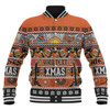 Wests Tigers Christmas Aboriginal Custom Baseball Jacket - Indigenous Knitted Ugly Xmas Style Baseball Jacket