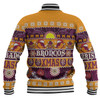 Brisbane Broncos Christmas Aboriginal Custom Baseball Jacket - Indigenous Knitted Ugly Xmas Style Baseball Jacket