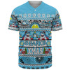 Cronulla-Sutherland Sharks Christmas Aboriginal Custom Baseball Shirt - Indigenous Knitted Ugly Xmas Style Baseball Shirt