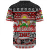 St. George Illawarra Dragons Christmas Aboriginal Custom Baseball Shirt - Indigenous Knitted Ugly Xmas Style Baseball Shirt