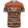 Wests Tigers Christmas Aboriginal Custom Baseball Shirt - Indigenous Knitted Ugly Xmas Style Baseball Shirt