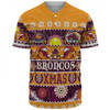 Brisbane Broncos Christmas Aboriginal Custom Baseball Shirt - Indigenous Knitted Ugly Xmas Style Baseball Shirt