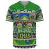 Canberra Raiders Christmas Aboriginal Custom Baseball Shirt - Indigenous Knitted Ugly Xmas Style Baseball Shirt