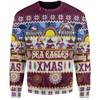 Manly Warringah Sea Eagles Christmas Aboriginal Custom Sweatshirt - Indigenous Knitted Ugly Xmas Style Sweatshirt