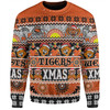 Wests Tigers Christmas Aboriginal Custom Sweatshirt - Indigenous Knitted Ugly Xmas Style Sweatshirt