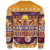 Brisbane Broncos Christmas Aboriginal Custom Sweatshirt - Indigenous Knitted Ugly Xmas Style Sweatshirt