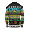 Penrith Panthers Christmas Aboriginal Custom Long Sleeve Polo Shirt - Indigenous Knitted Ugly Xmas Style Long Sleeve Polo Shirt