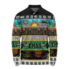 Penrith Panthers Christmas Aboriginal Custom Long Sleeve Polo Shirt - Indigenous Knitted Ugly Xmas Style Long Sleeve Polo Shirt