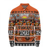 Wests Tigers Christmas Aboriginal Custom Long Sleeve Polo Shirt - Indigenous Knitted Ugly Xmas Style Long Sleeve Polo Shirt