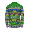 Canberra Raiders Christmas Aboriginal Custom Long Sleeve Polo Shirt - Indigenous Knitted Ugly Xmas Style Long Sleeve Polo Shirt
