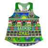 Canberra Raiders Christmas Aboriginal Custom Women Racerback Singlet - Indigenous Knitted Ugly Xmas Style Women Racerback Singlet