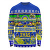 Parramatta Eels Christmas Aboriginal Custom Long Sleeve T-shirt - Indigenous Knitted Ugly Xmas Style Long Sleeve T-shirt