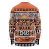 Wests Tigers Christmas Aboriginal Custom Long Sleeve T-shirt - Indigenous Knitted Ugly Xmas Style Long Sleeve T-shirt