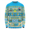 Gold Coast Titans Christmas Aboriginal Custom Long Sleeve T-shirt - Indigenous Knitted Ugly Xmas Style Long Sleeve T-shirt