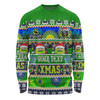 Canberra Raiders Christmas Aboriginal Custom Long Sleeve T-shirt - Indigenous Knitted Ugly Xmas Style Long Sleeve T-shirt