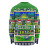 Canberra Raiders Christmas Aboriginal Custom Long Sleeve T-shirt - Indigenous Knitted Ugly Xmas Style Long Sleeve T-shirt