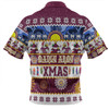 Manly Warringah Sea Eagles Christmas Aboriginal Custom Zip Polo Shirt - Indigenous Knitted Ugly Xmas Style Zip Polo Shirt