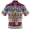 Manly Warringah Sea Eagles Christmas Aboriginal Custom Zip Polo Shirt - Indigenous Knitted Ugly Xmas Style Zip Polo Shirt