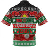 South Sydney Rabbitohs Aboriginal Custom Zip Polo Shirt - Indigenous Knitted Ugly Xmas Style Zip Polo Shirt