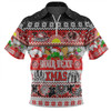 St. George Illawarra Dragons Christmas Aboriginal Custom Zip Polo Shirt - Indigenous Knitted Ugly Xmas Style Zip Polo Shirt