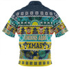 North Queensland Cowboys Christmas Aboriginal Custom Zip Polo Shirt - Indigenous Knitted Ugly Xmas Style Zip Polo Shirt