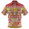 Redcliffe Dolphins Christmas Aboriginal Custom Zip Polo Shirt - Indigenous Knitted Ugly Xmas Style Zip Polo Shirt